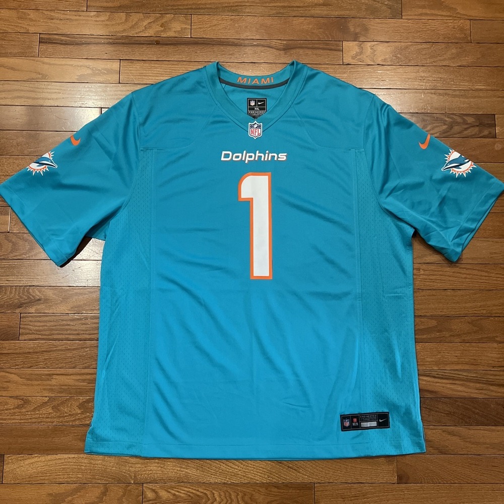 Nike Miami Dolphins Tua Tagovailoa #1 NFL Game Jersey Aqua Men's XXL